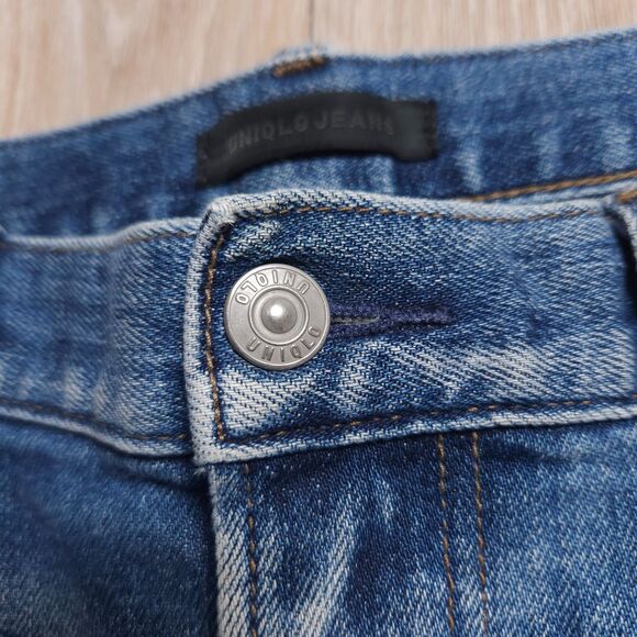 Uniqlo Selvedge Jeans Mens 33x34(35x34) Blue Light Wash Kaihara Slim Straight - Picture 3 of 14